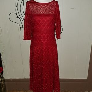 Lady in red...that could be you in this beautiful red lace, fully lined dress.